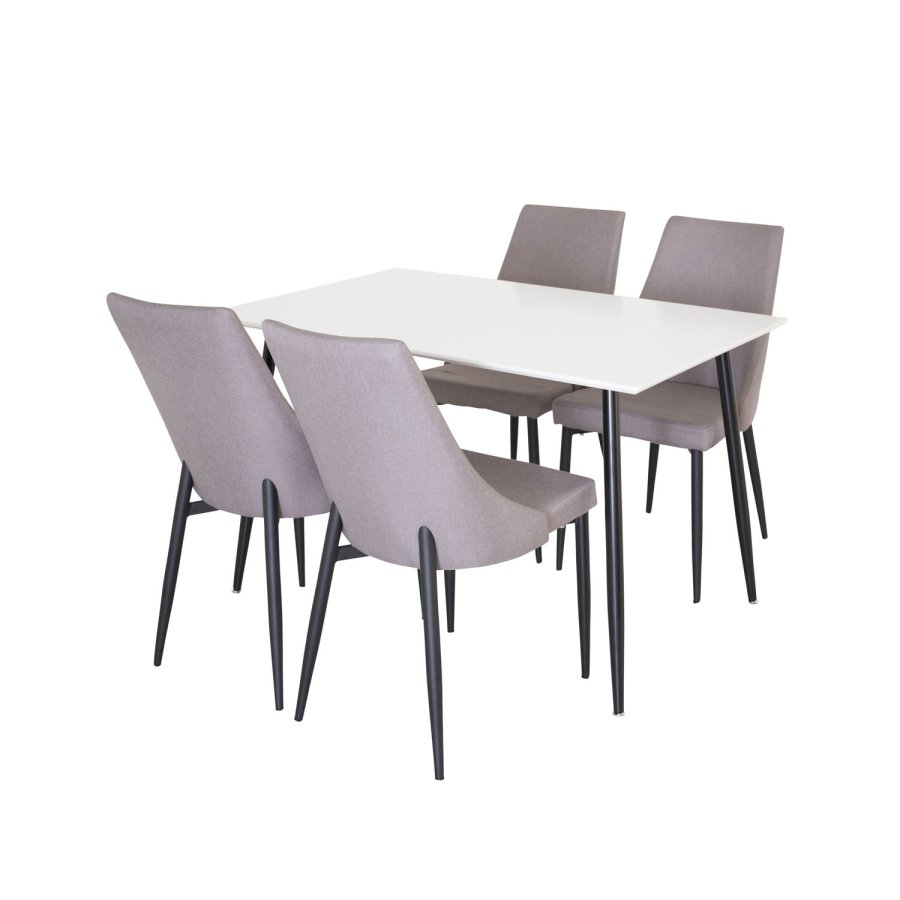 VENTURE DESIGN Leone 2.0 spisebordsstol, med armlener - gr polyester og svart metall