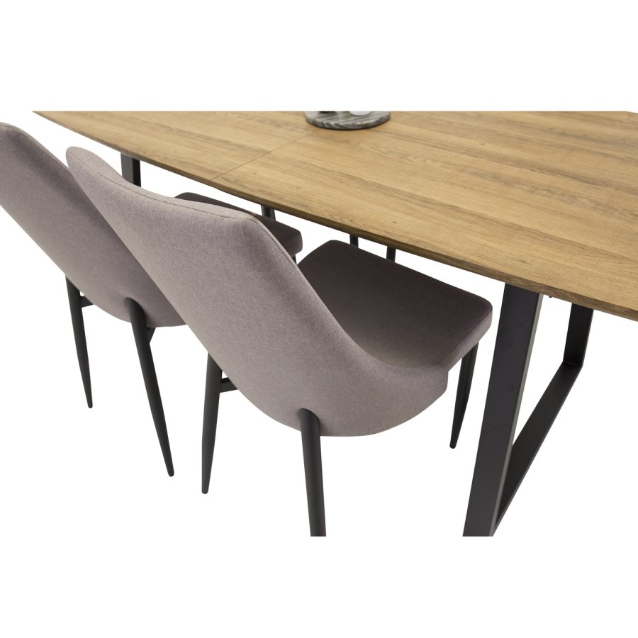 VENTURE DESIGN Leone 2.0 spisebordsstol, med armlener - gr polyester og svart metall