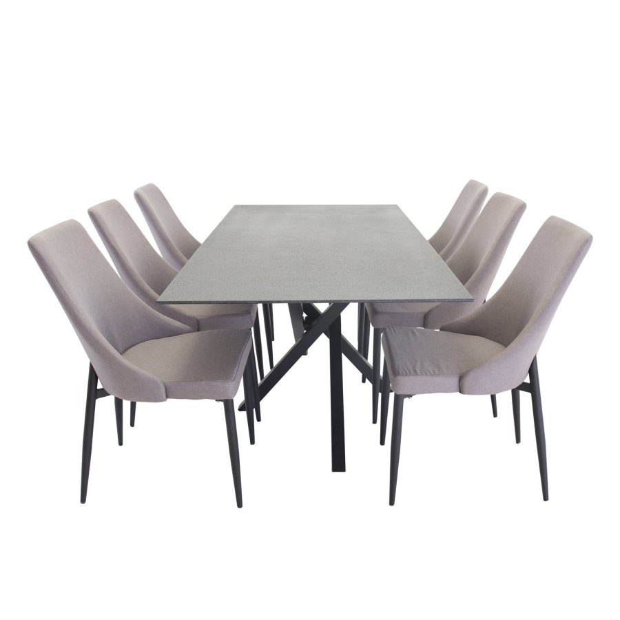 VENTURE DESIGN Leone 2.0 spisebordsstol, med armlener - gr polyester og svart metall