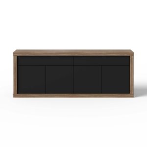 TEMAHOME Karl Skjenk - Valn�tt og sort, 4 d�rer og 2 skuffer, 245 cm