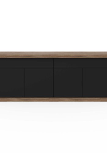 TEMAHOME Karl Skjenk - Valn�tt og sort, 4 d�rer og 2 skuffer, 245 cm