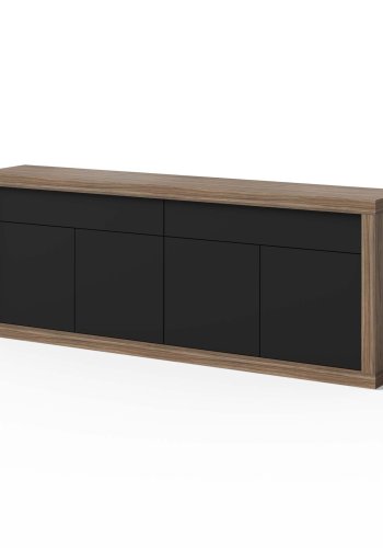 TEMAHOME Karl Skjenk - Valn�tt og sort, 4 d�rer og 2 skuffer, 245 cm