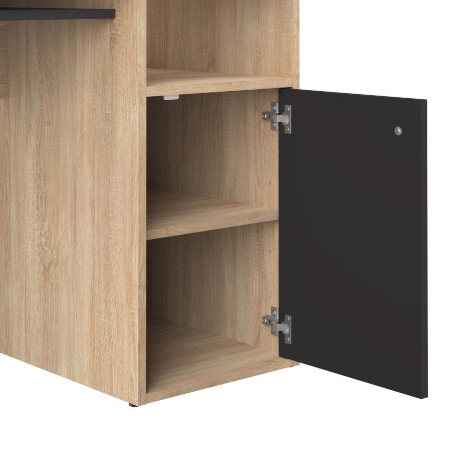TEMAHOME Oxford Schreibtisch - Eiche Natur/Schwarz - 115x50 cm