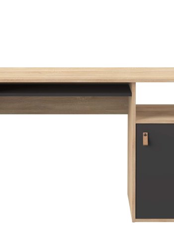 TEMAHOME Oxford Schreibtisch - Eiche Natur/Schwarz - 115x50 cm