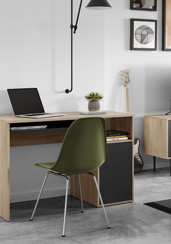 TEMAHOME Oxford Schreibtisch - Eiche Natur/Schwarz - 115x50 cm