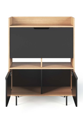 TEMAHOME Lime Schreibtisch - Natur/Schwarz - 104x40x138 cm