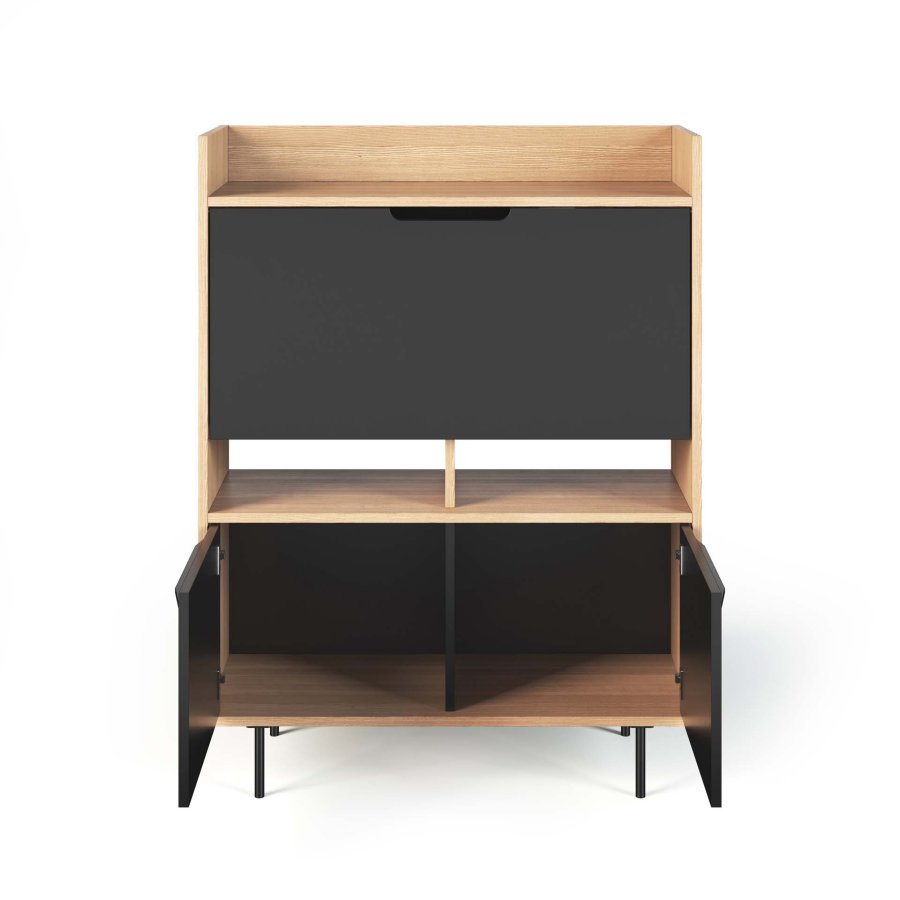 TEMAHOME Lime Schreibtisch - Natur/Schwarz - 104x40x138 cm