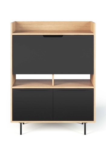TEMAHOME Lime Schreibtisch - Natur/Schwarz - 104x40x138 cm