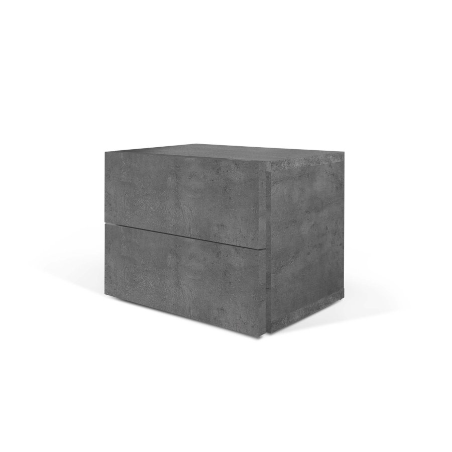 TEMAHOME Aurora Nachttisch - Graues Beton-Finish, 60 cm