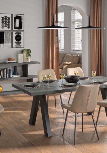 TEMAHOME Step L�g bokhylla - Betonglook/Svart melamin - 163 cm