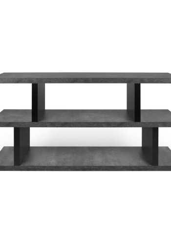 TEMAHOME Step L�g bokhylla - Betonglook/Svart melamin - 163 cm