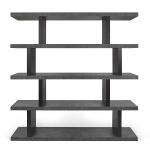 TEMAHOME Step Bokhylla H&ouml;g - Betonglook och svart - 163x172 cm