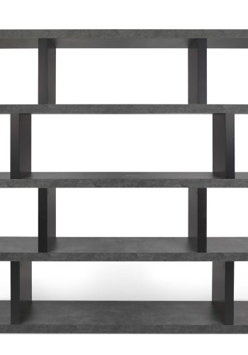 TEMAHOME Step Bokhylla H&ouml;g - Betonglook och svart - 163x172 cm