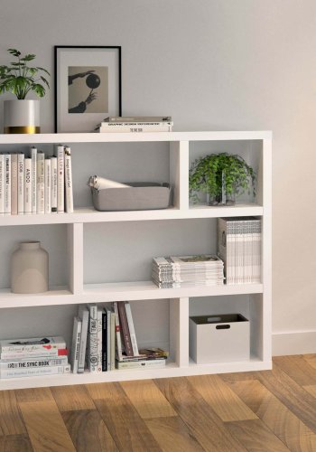 TEMAHOME Dublin Bokhylla L�g - Vit - 120x105x29 cm