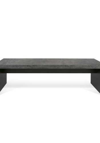 TEMAHOME Detroit Bank - 140 cm, Betonoptik und Schwarz