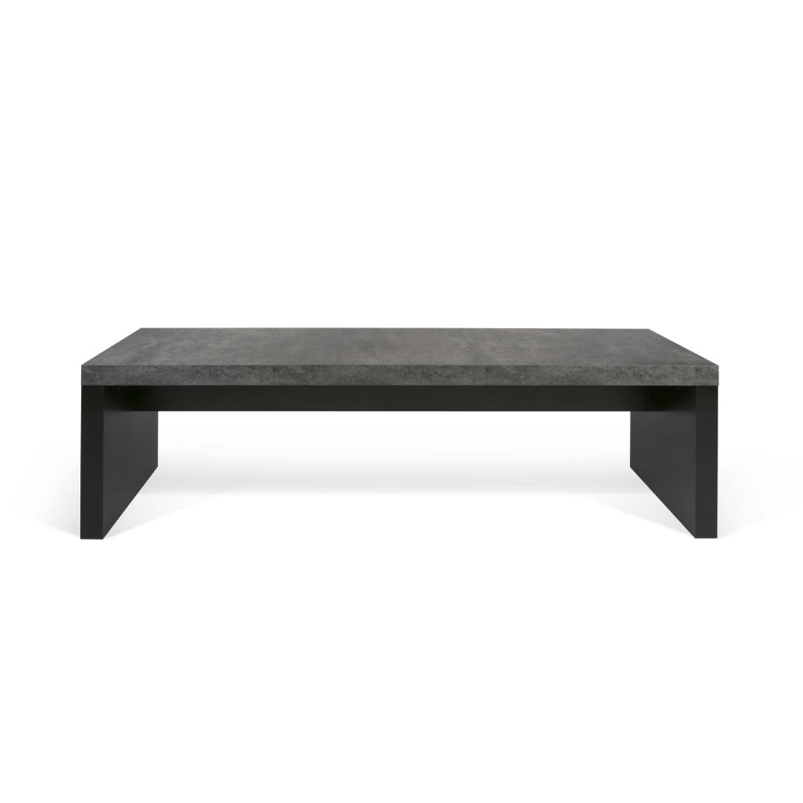 TEMAHOME Detroit Bank - 140 cm, Betonoptik und Schwarz