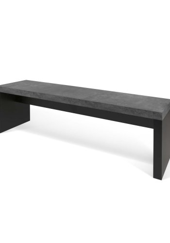 TEMAHOME Detroit Bank - 140 cm, Betonoptik und Schwarz