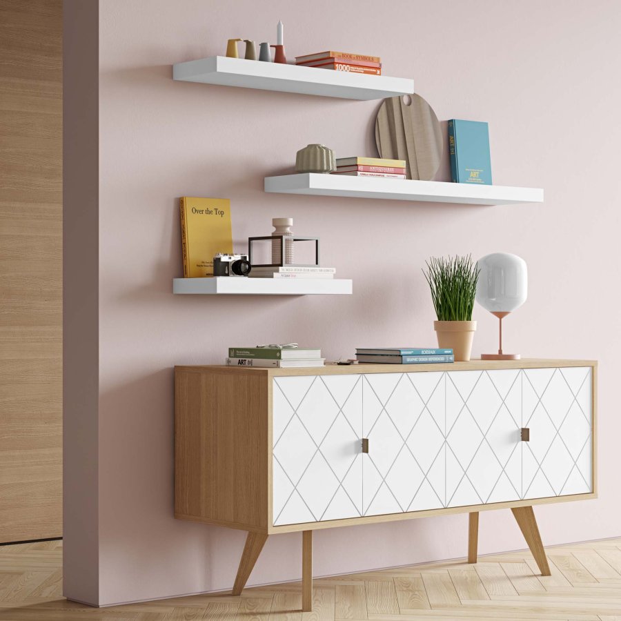 TEMAHOME Balda Wandregal - Wei&szlig;, 120 cm