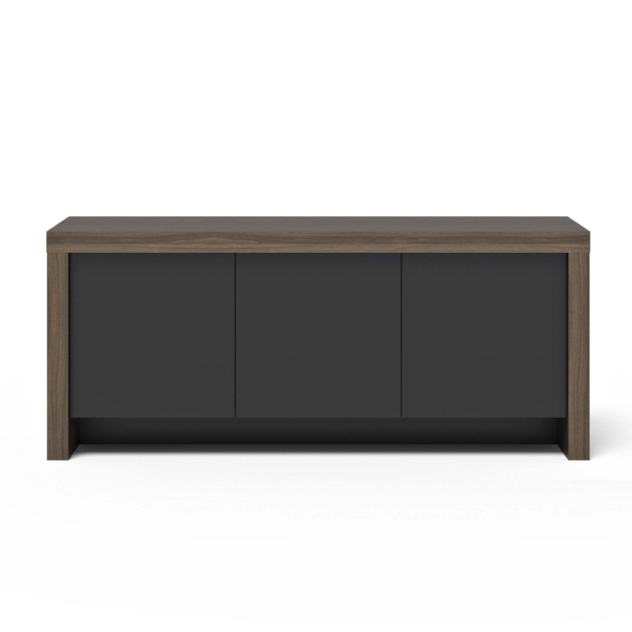 TEMAHOME Kobe Skjenk med 3 d�rer - Valn�tt/Sort, 188 cm