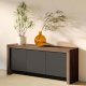 TEMAHOME Kobe Skjenk med 3 d�rer - Valn�tt/Sort, 188 cm