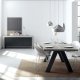 TEMAHOME Kobe Sideboard mit 3 T&uuml;ren - Beton-Optik und Schwarz, 188 cm