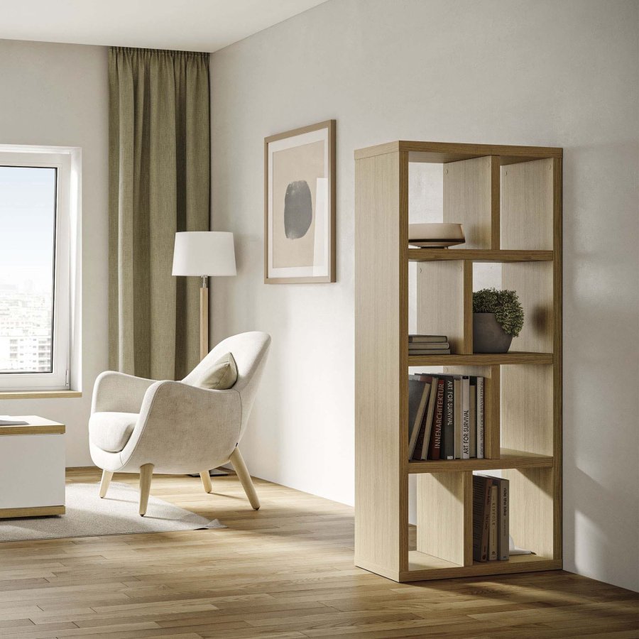 TEMAHOME Berlin Bokhylla 70 4L - Natur, ekfaner, 70x159 cm