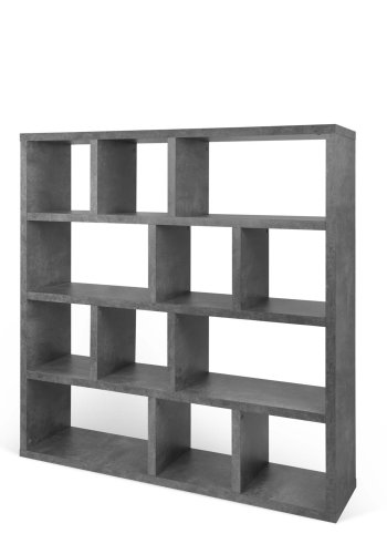 TEMAHOME Berlin Bokhylla - Gr� betonglook, 150 cm och 4 niv�er