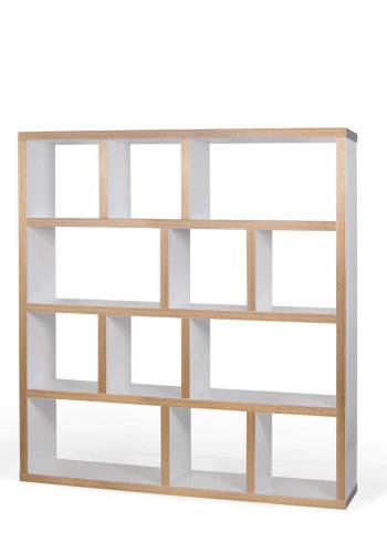 TEMAHOME Berlin Bokhylla 150 4L - Vit/Natur - 150x159 cm