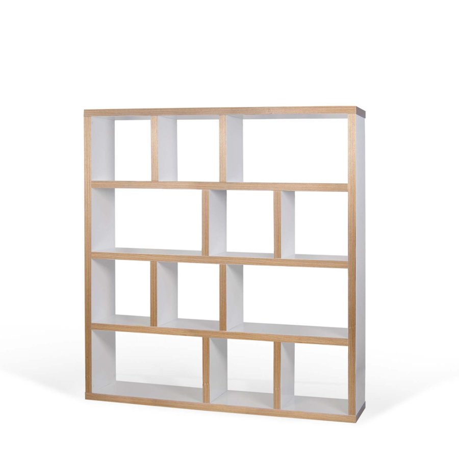 TEMAHOME Berlin Bokhylla 150 4L - Vit/Natur - 150x159 cm