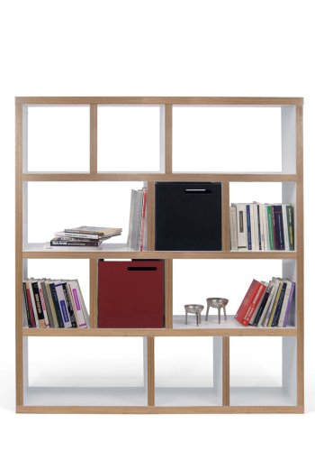 TEMAHOME Berlin Bokhylla 150 4L - Vit/Natur - 150x159 cm