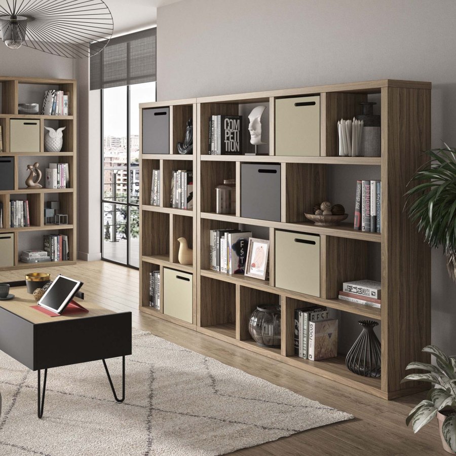 TEMAHOME Berlin Bokhylla 150 4L - Valn&ouml;t, 150x159 cm