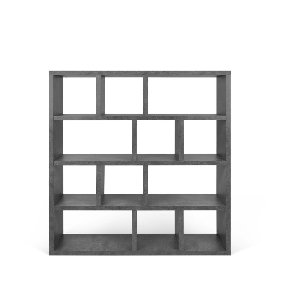 TEMAHOME Berlin Bokhylla - Gr� betonglook, 150 cm och 4 niv�er