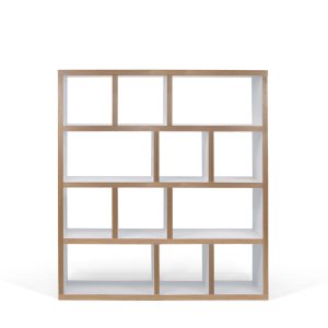 TEMAHOME Berlin Bokhylla 150 4L - Vit/Natur - 150x159 cm
