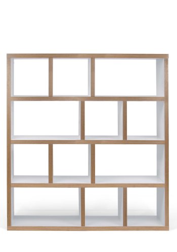 TEMAHOME Berlin Bokhylla 150 4L - Vit/Natur - 150x159 cm