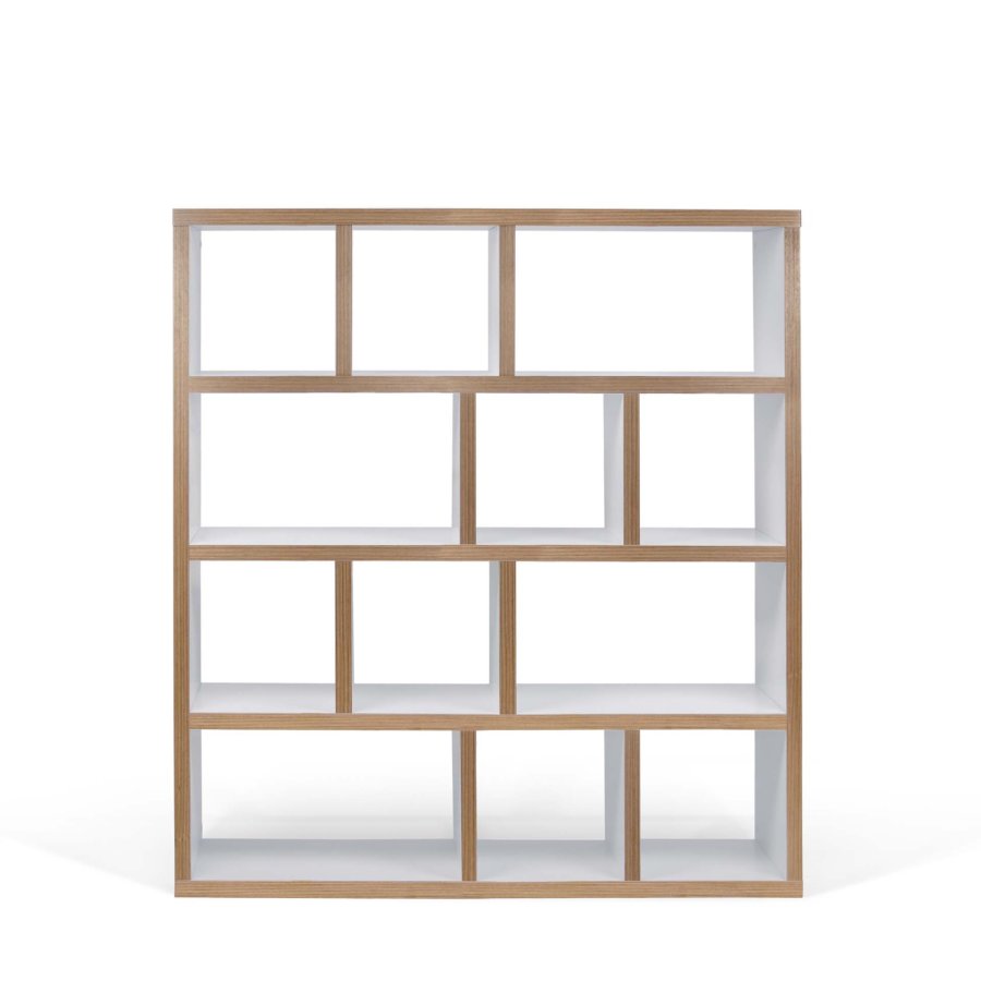 TEMAHOME Berlin Bokhylla 150 4L - Vit/Natur - 150x159 cm