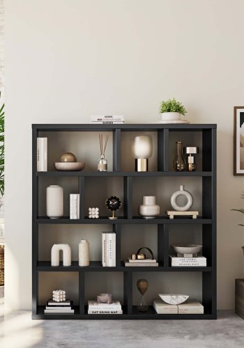 TEMAHOME Berlin Bokhylla 150 4L - Svart, 150 x 159 cm