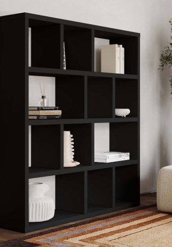 TEMAHOME Berlin Bokhylla 150 4L - Svart, 150 x 159 cm
