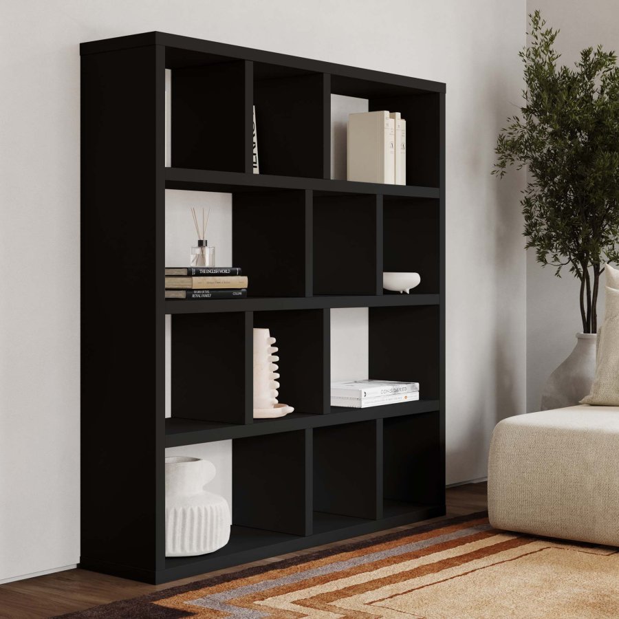 TEMAHOME Berlin Bokhylla 150 4L - Svart, 150 x 159 cm