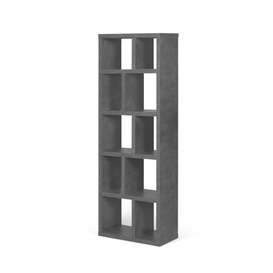 TEMAHOME Berlin Bokhylla 70 5L - Gr� betonglook, 70x198 cm