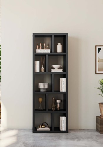 TEMAHOME Berlin Bokhylla 70 5L - Svart - 70x34x198 cm