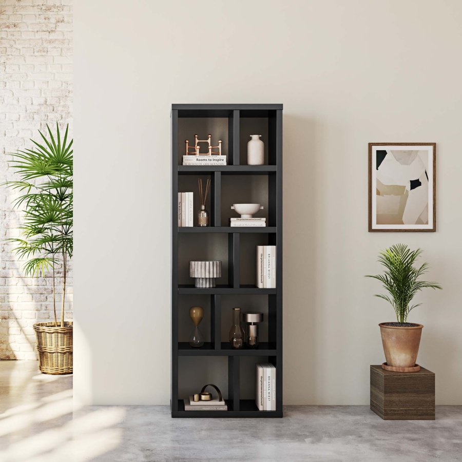 TEMAHOME Berlin Bokhylla 70 5L - Svart - 70x34x198 cm