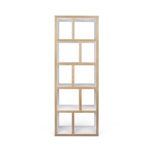 TEMAHOME Berlin Bokhylla - Vit/Natur, 5 hyllor, 70x198 cm