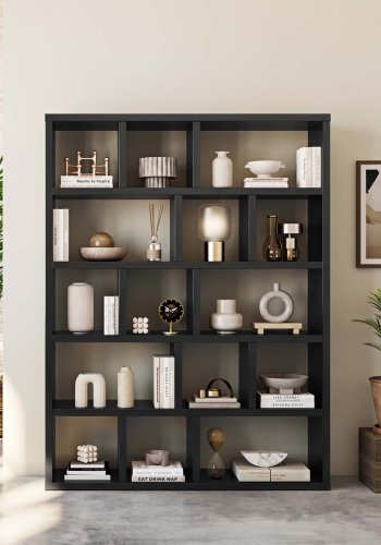 TEMAHOME Berlin Bokhylla - Svart - 150x198x34 cm