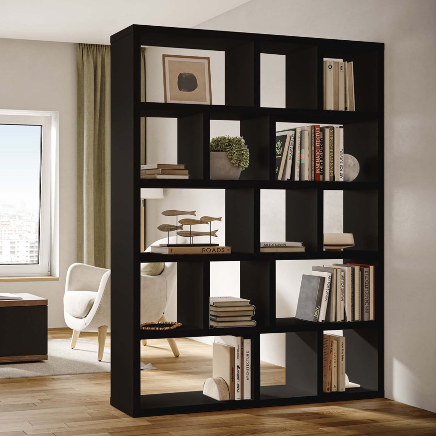 TEMAHOME Berlin Bokhylla - Svart - 150x198x34 cm