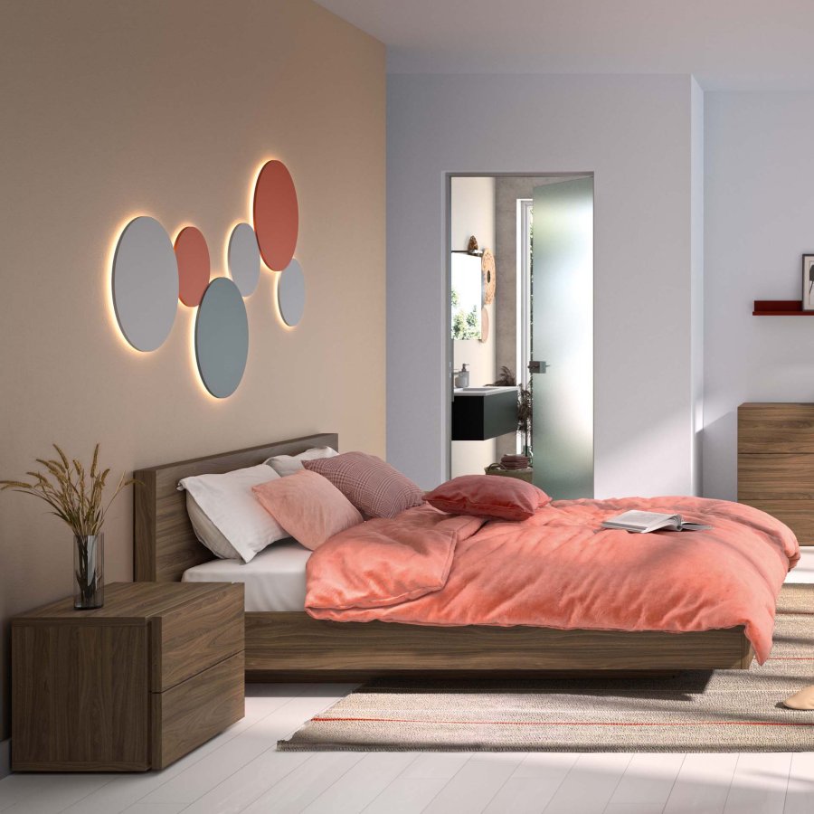 TEMAHOME Float Bettgestell - Walnuss, 180x200 cm, inkl. Lattenrost