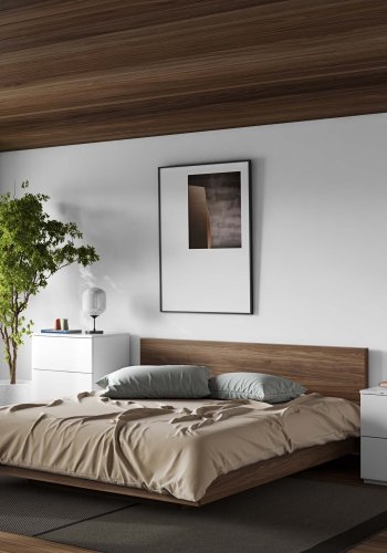 TEMAHOME Float Bettgestell - Walnuss, 180x200 cm, inkl. Lattenrost