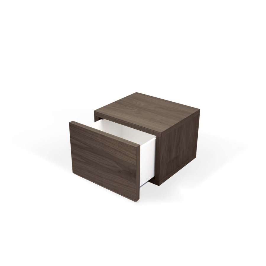 TEMAHOME Float Nachttisch - Walnussfurnier, 45x43 cm