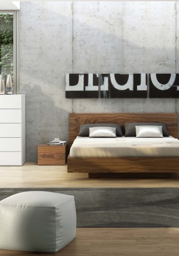 TEMAHOME Float Nachttisch - Walnussfurnier, 45x43 cm