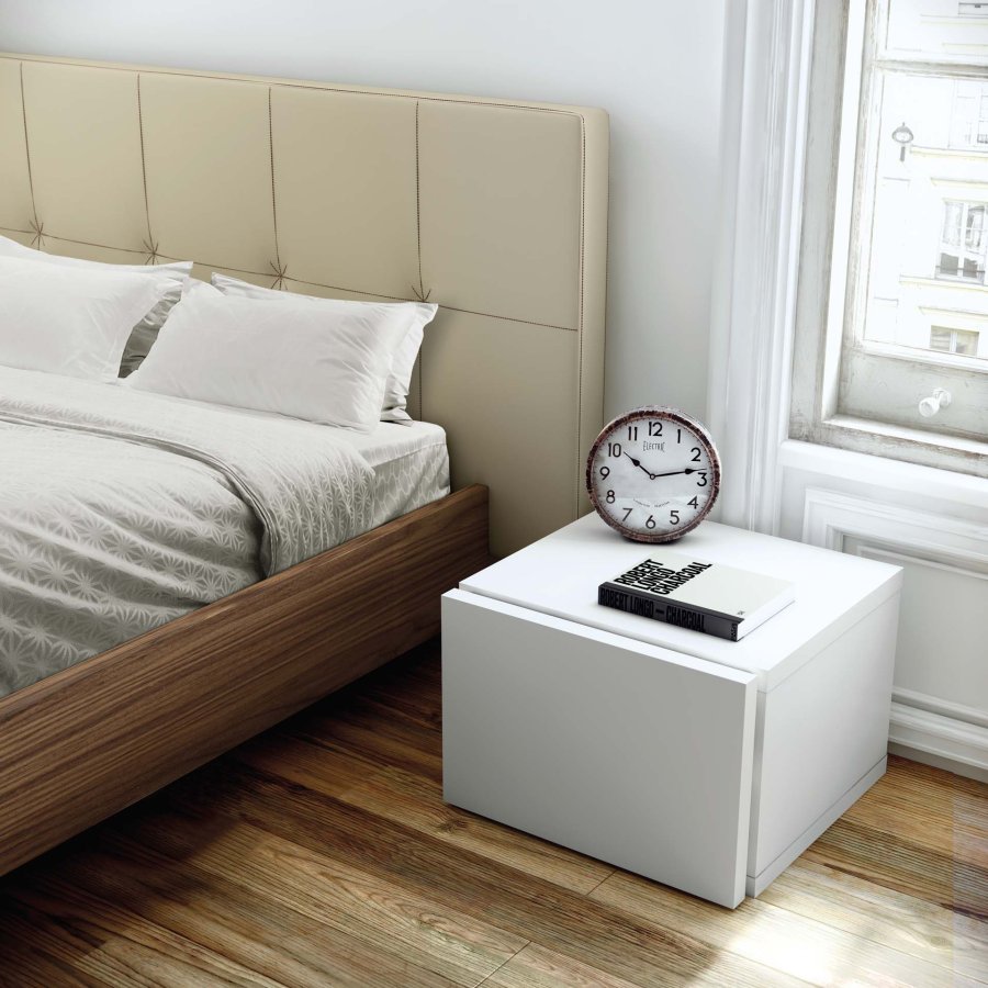 TEMAHOME Float Nachttisch - Wei&szlig; mit Schublade