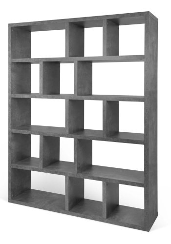 TEMAHOME Berlin Bokhylla 150 5L - Gr� betonglook - 150x198 cm